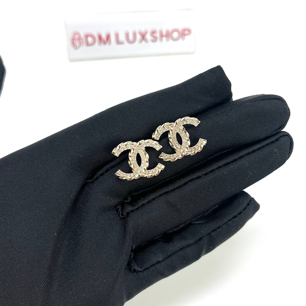 Chanel Classic Double CC Logo Earrings GHW