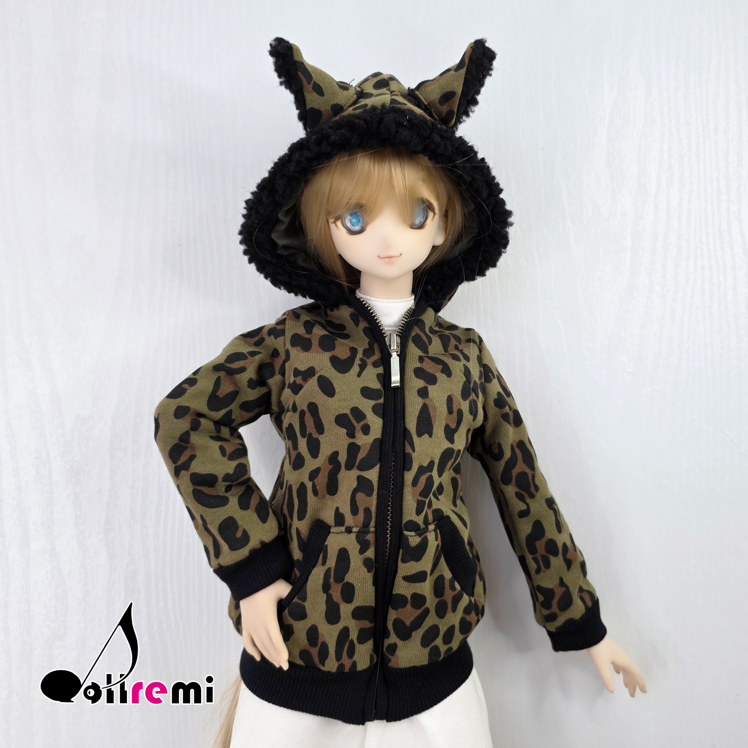 【dollremi】(DD0570) 豹紋有耳連帽外套 Leopard print hooded jacket with ears
