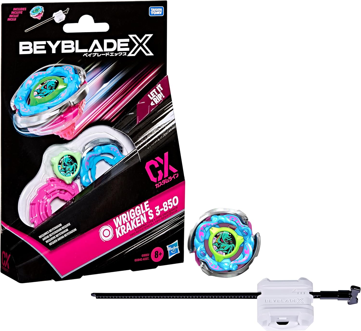 爆旋陀螺X 海怪克拉肯 海怪蠕動 BeybladeX Wriggle Kraken S 3-85O (美版限定色)