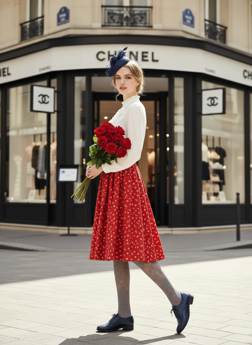 日本製APV禮儀教室篇玫瑰花束經典裙子