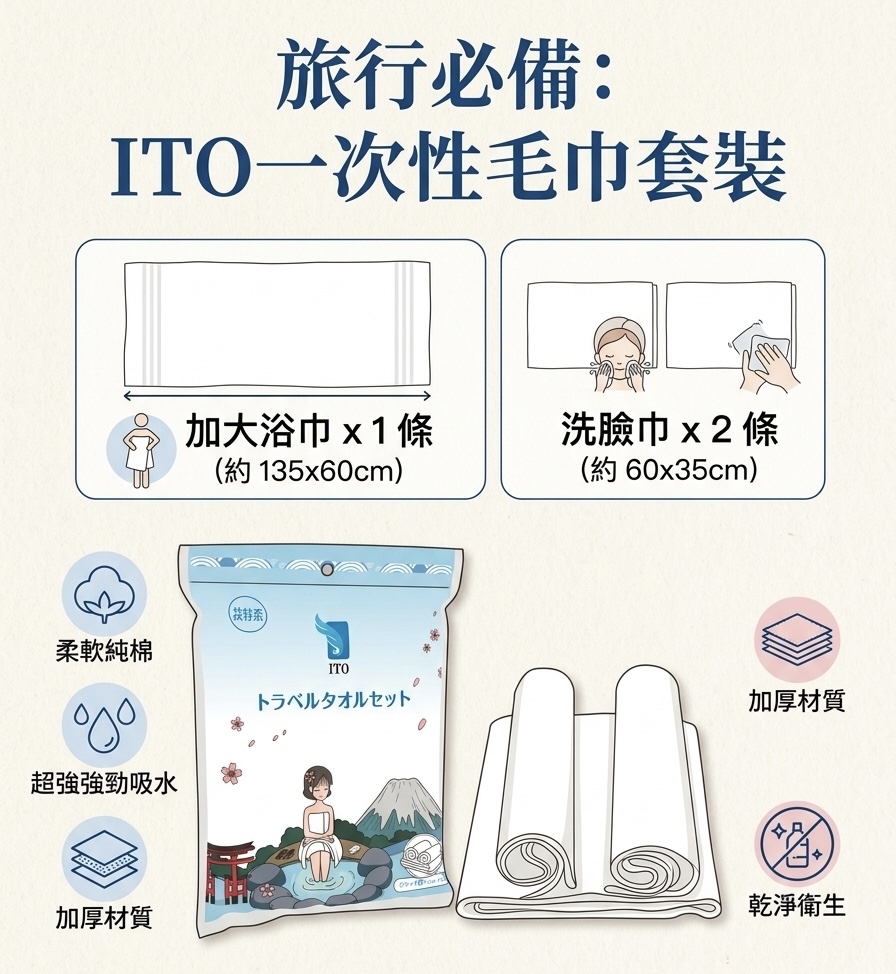 日本 ITO 一次性毛巾旅行套裝