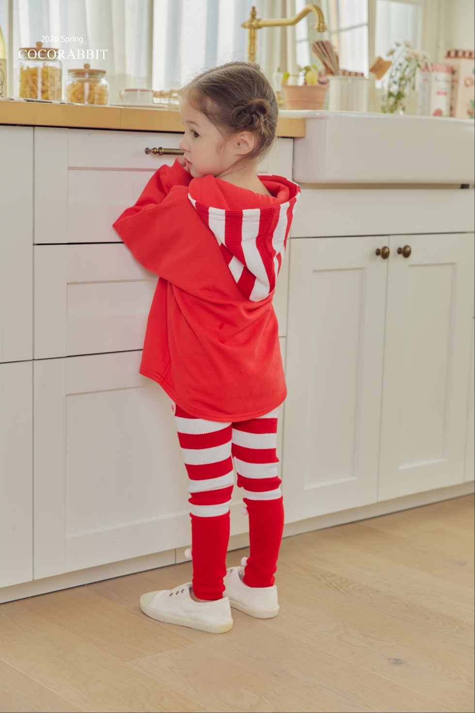 可愛動物有帽 Top / 橫間波點 Legging