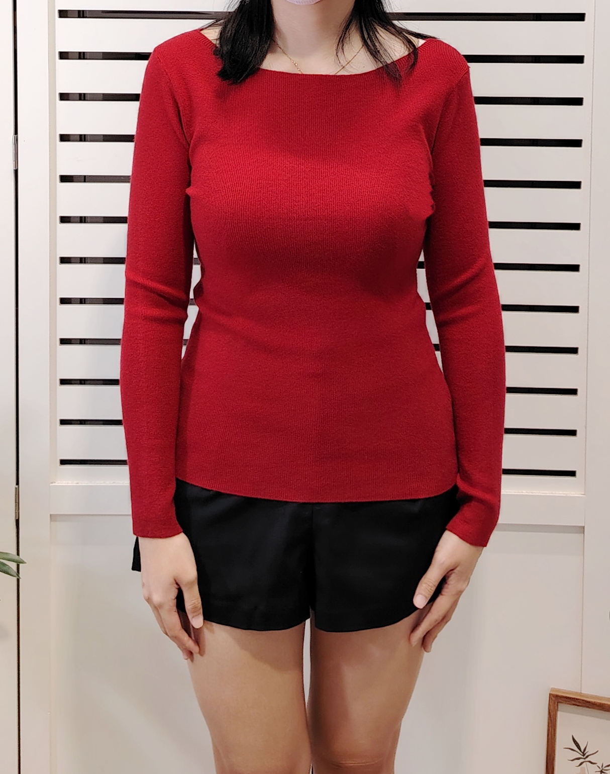 S563 Boat Collar Long Sleeve Knit Wear