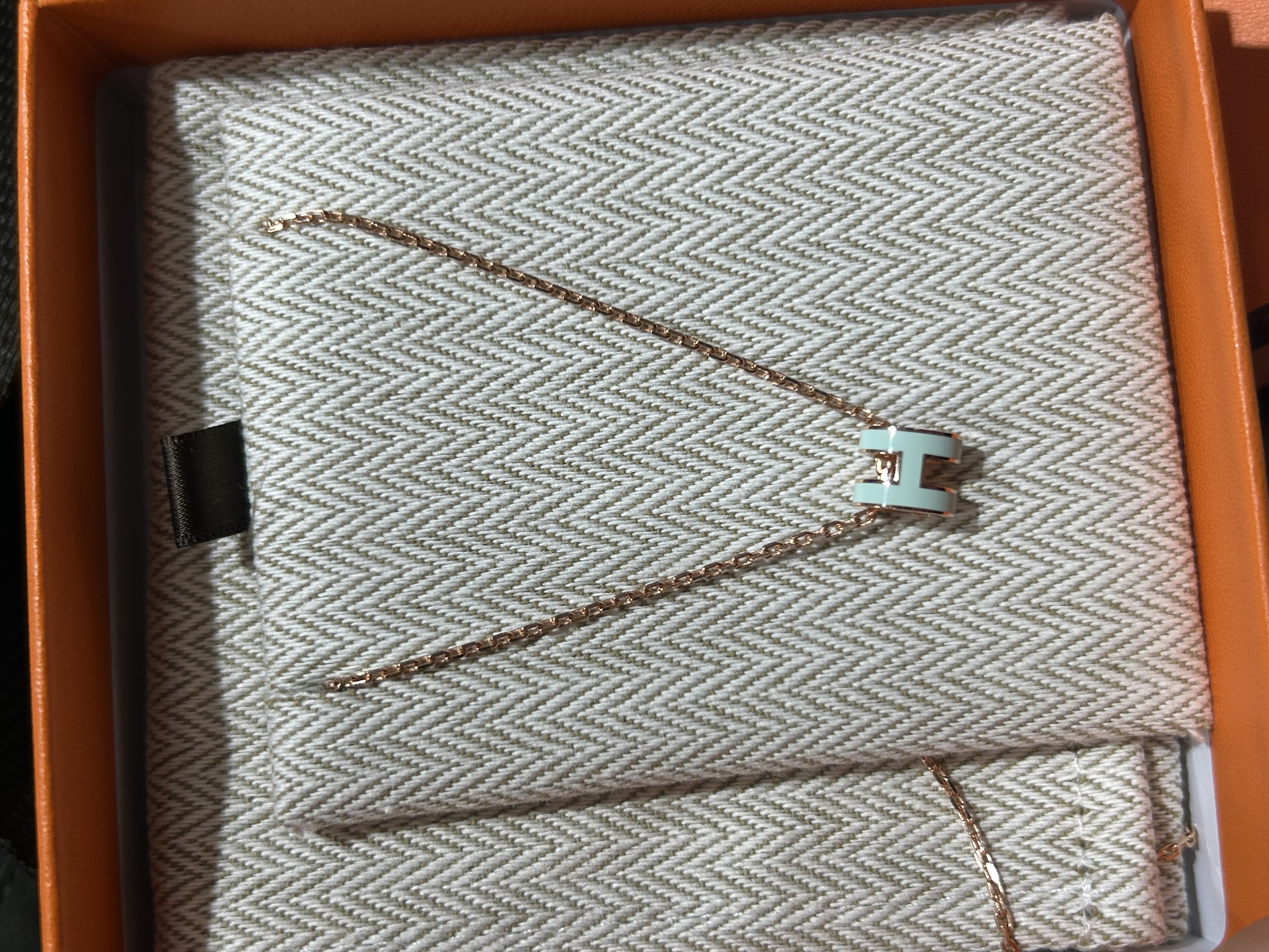 全新 Hermes mini pop h necklace mint 玫瑰金 100%Authentic, 100%New 全新貨品 ☑️26年收據☑️Dust bag☑️box