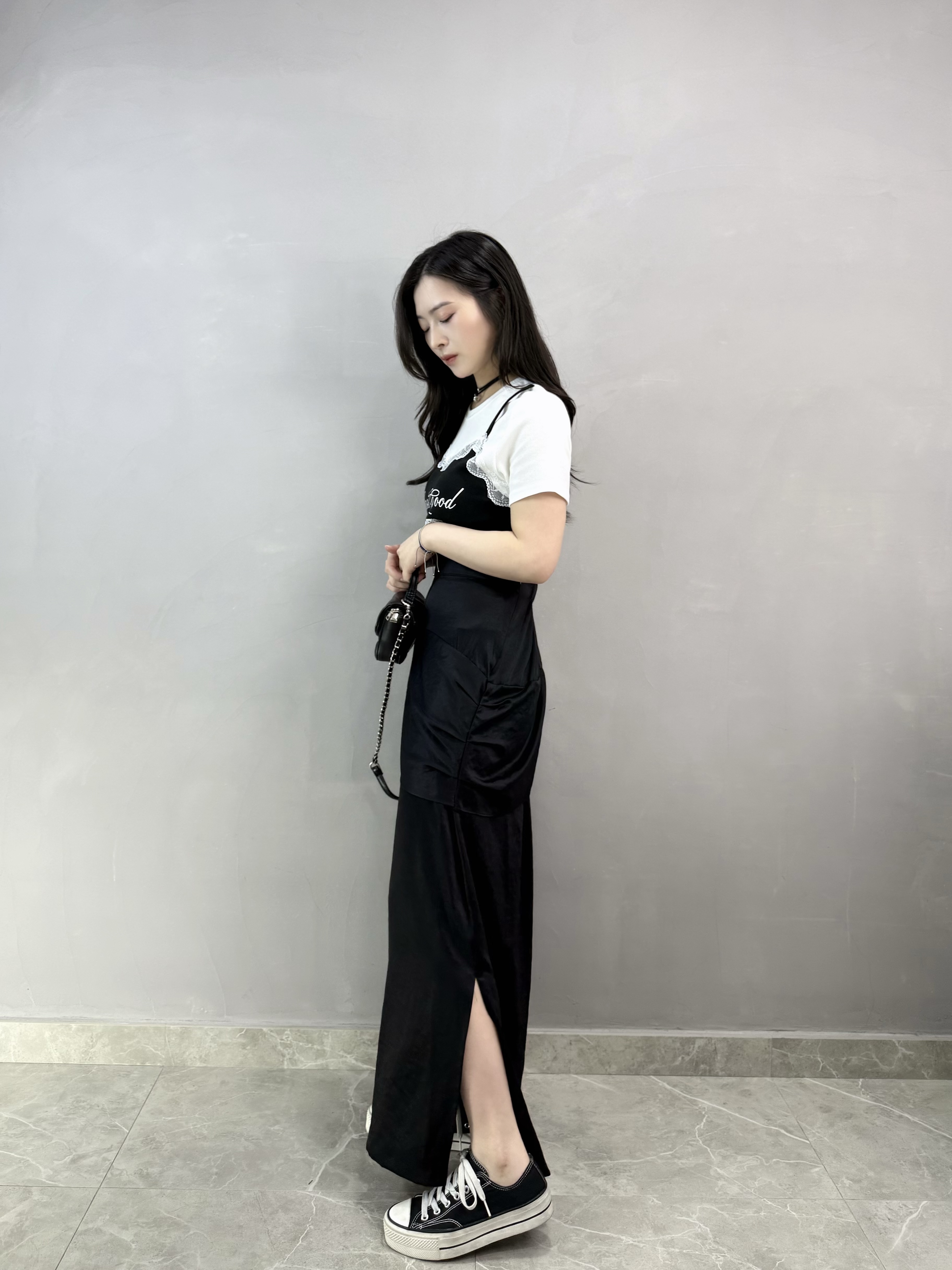 L77 設計感絲質裙