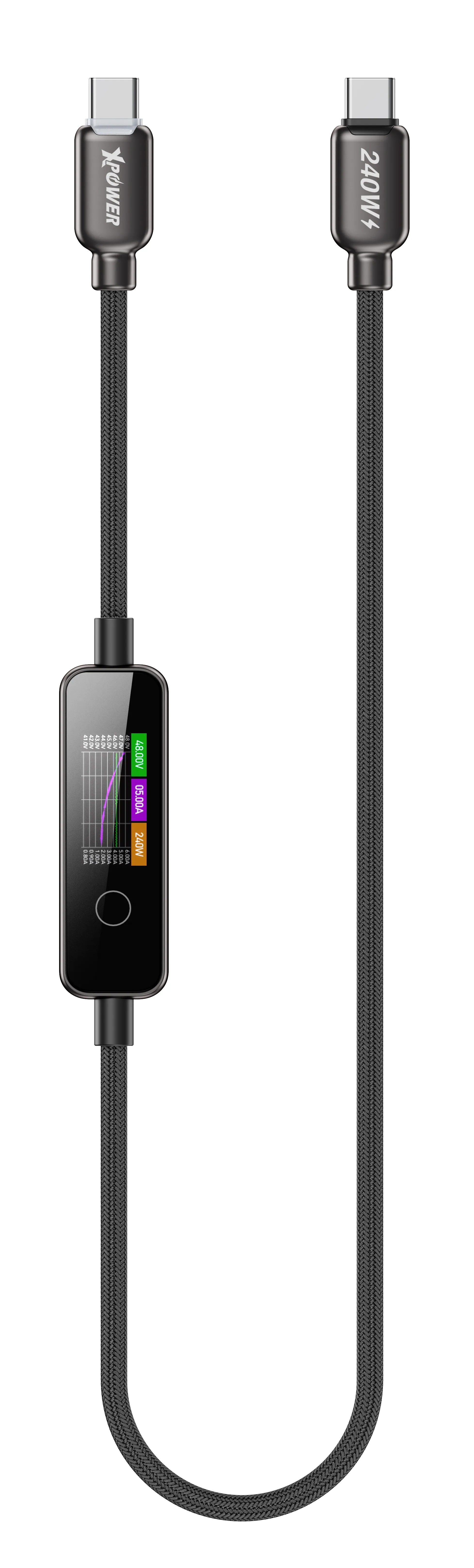 XPower SONAR SR240 TFT顯示鋅合金 240W PD3.1高速傳輸充電線