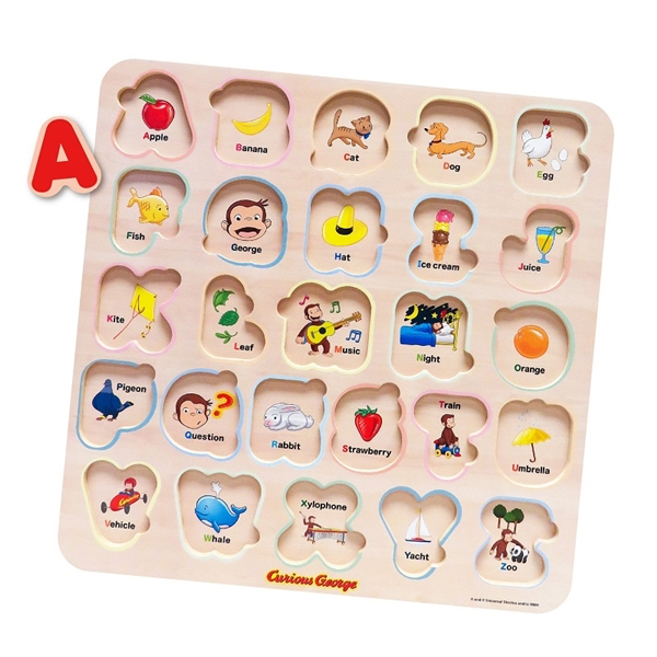 🇯🇵預訂 日本直送🇯🇵好奇猴喬治木製字母拼圖1.5Y+