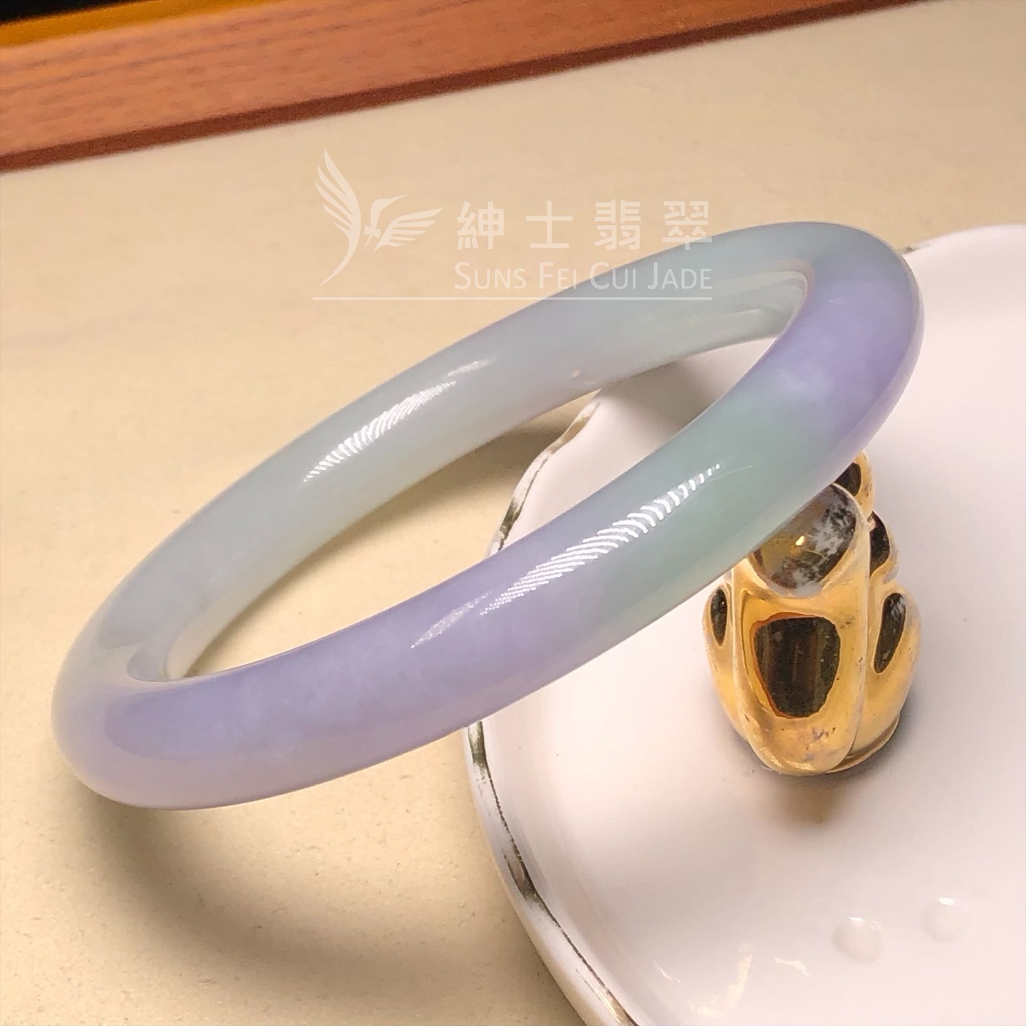 會卡水翻沙茄紫春彩圓鐲60.3mm