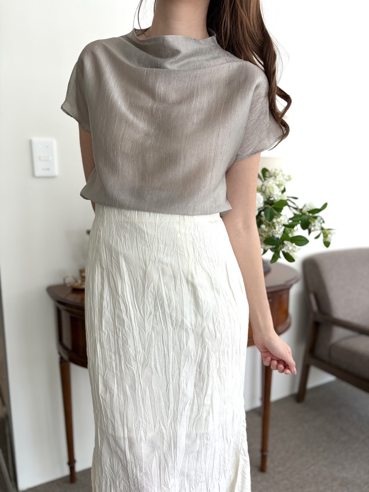 Odette Sheen Top (Silver Grey)