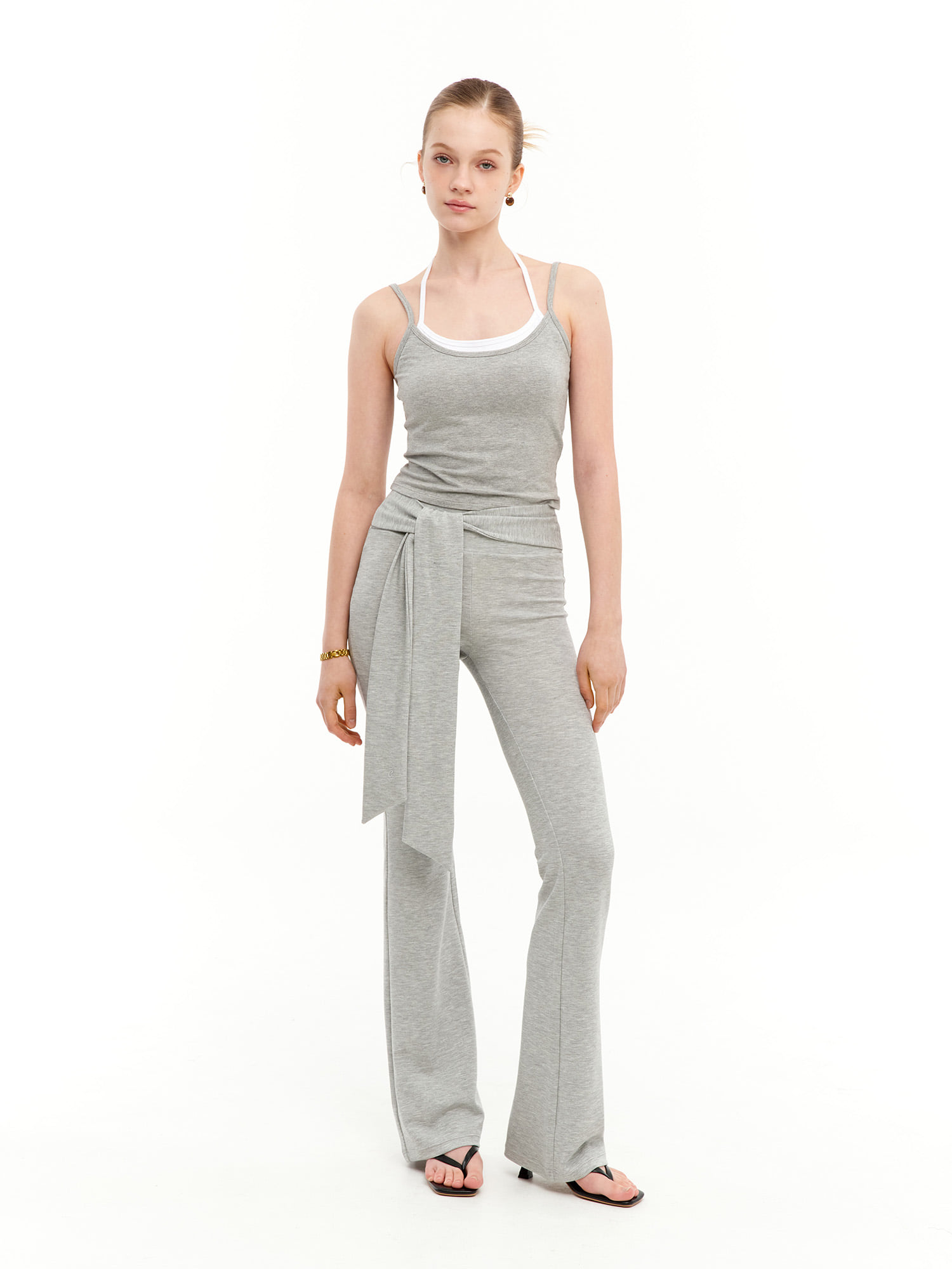 預購_Shirring Bootcut Sweat Pants by Conch