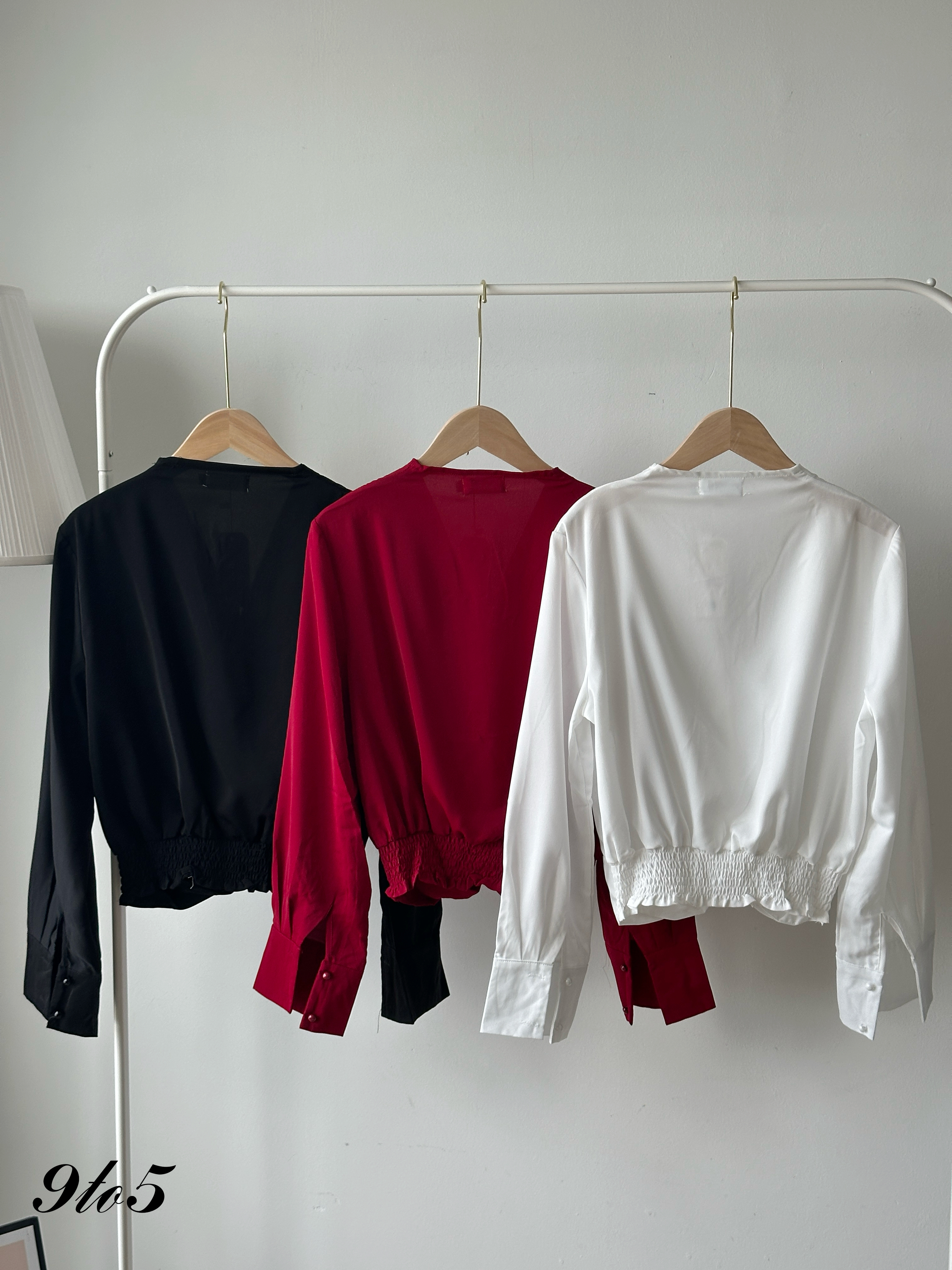 T4190 Long Sleeve V Neck Shirt - 3 Colors 
