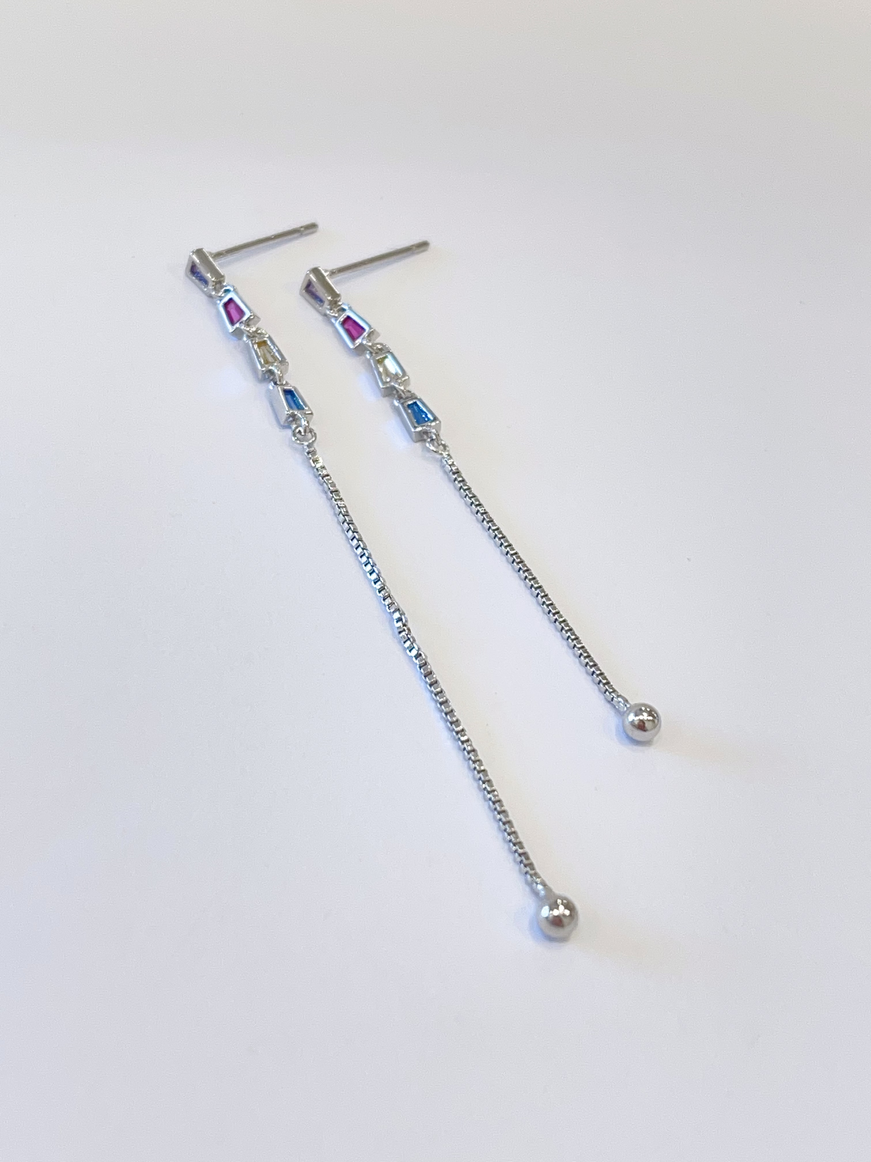 五彩缤纷小方糖耳环