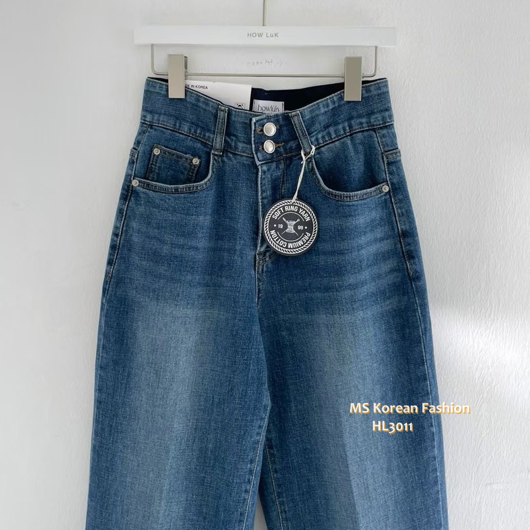 HL3011 韓國🌼Howluk春版雙鈕闊筒牛