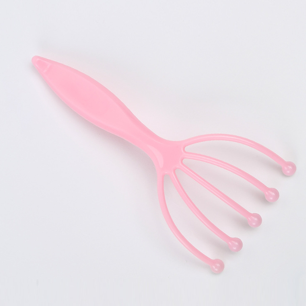 五爪滾珠按摩器 頭部按摩 舒筋活絡 按摩梳 促進血液按摩爪 藍色 [平行進口] HK2775