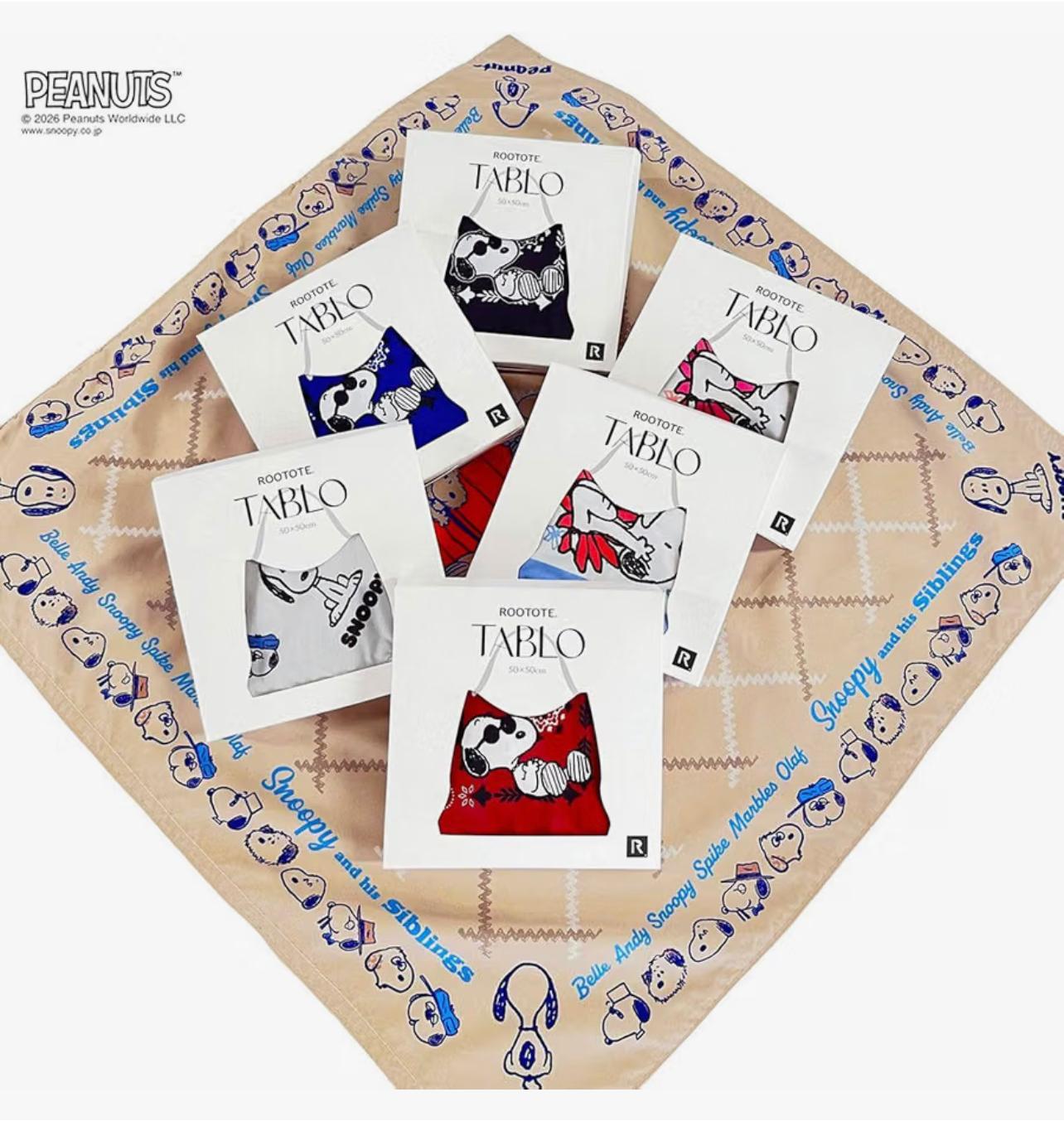 【ROOTOTE】TABLO 50超輕量絲巾袋系列-Snoopy（6色可選）