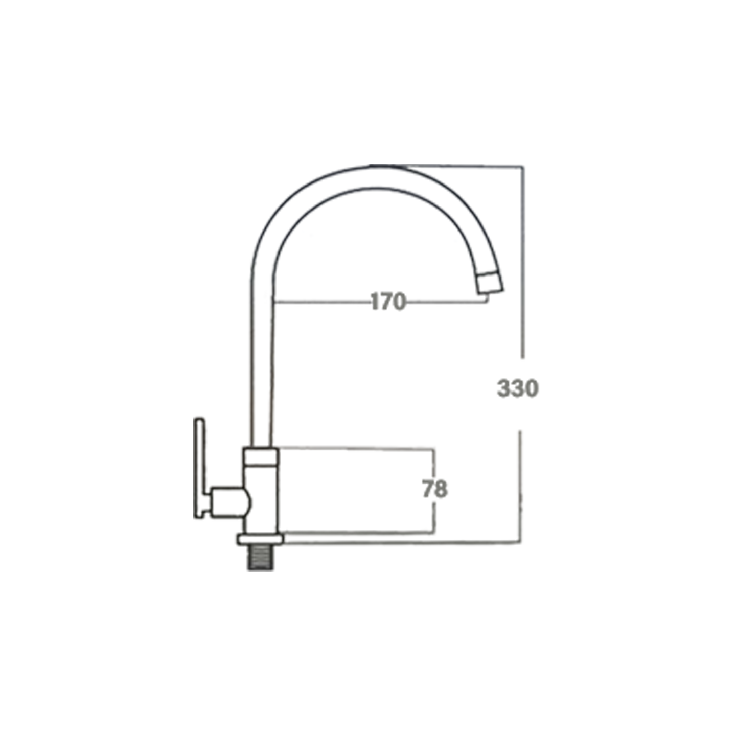 Otosani 304# Stainless Steel Pillar Swan Tap (966-1#) OTO966-01