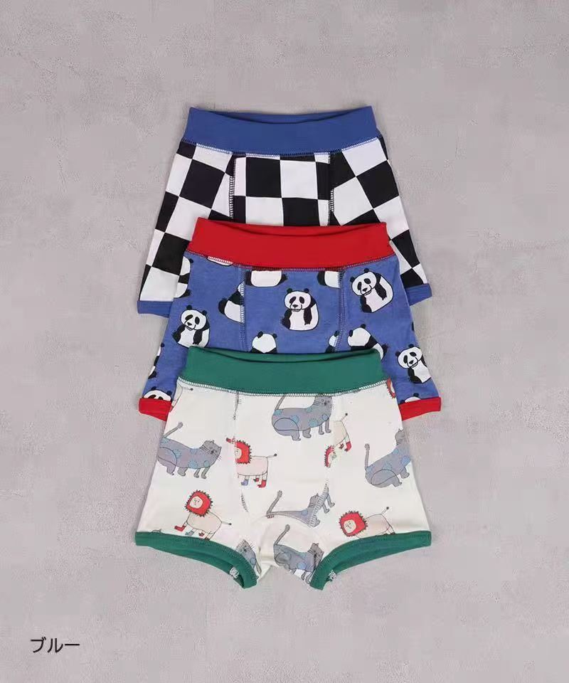 預訂款～日單 markey’s 格仔+熊貓+條紋+貓款平腳底褲仔（一包三條)