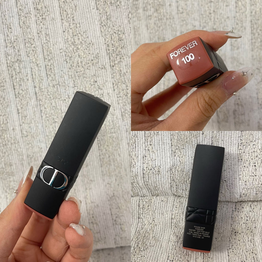 Dior 迪奧 傲姿持色啞緻唇膏 磨砂黑細管 #100 Forever Nude Look