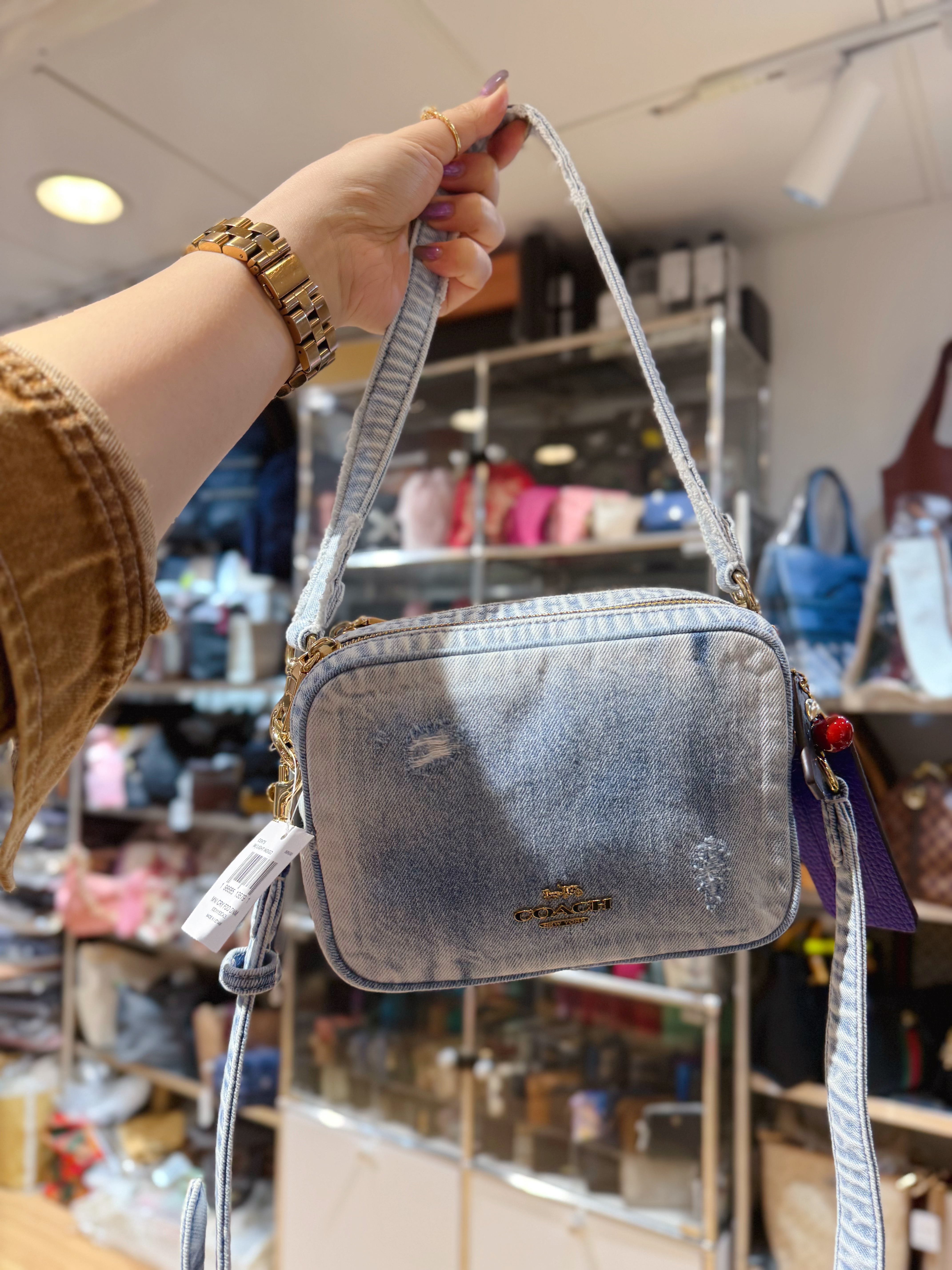Coach Carey crossbody bag light denim