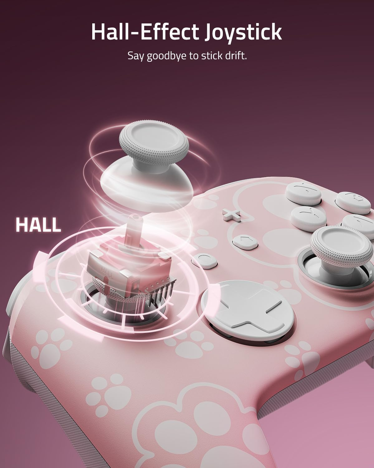 SW2 FUNLAB 螢火蟲加強版無線控制器 FF01A (貓爪)  Firefly Enhanced Wireless Controller for Nintendo Switch/OLED/Lite FF01A (Cat Paw) SW2-0357