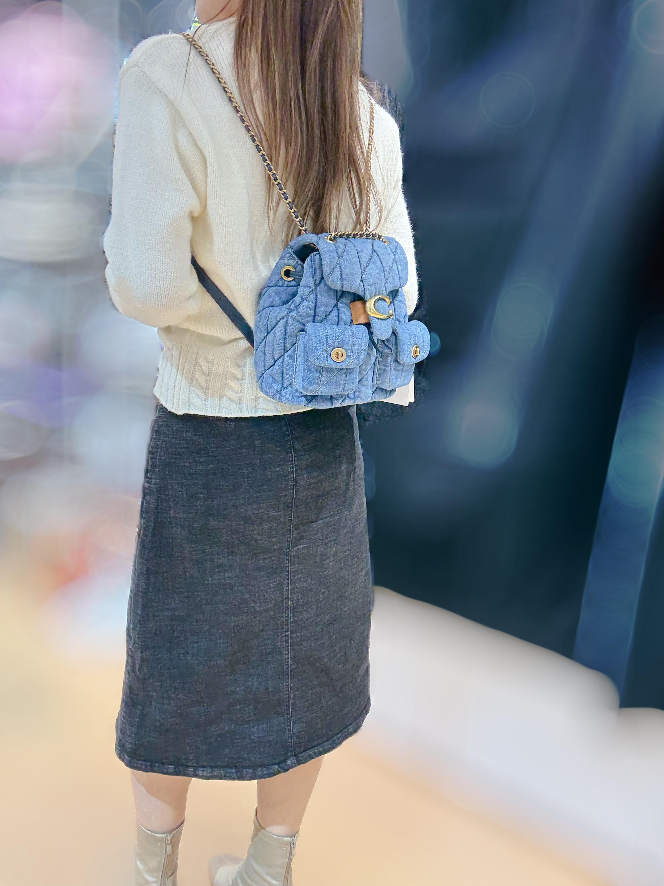 Coach Tabby denim backpack 