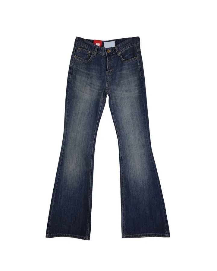 Washed Low-Rise Bootcut Denim