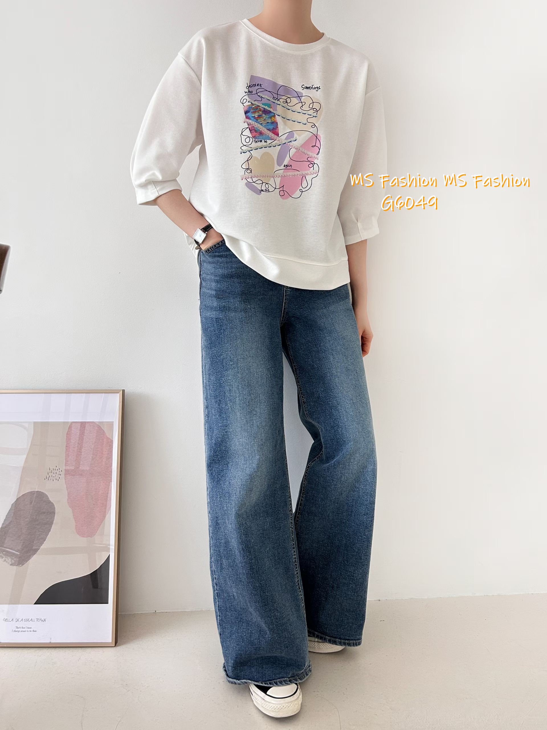 G6049 韓國🇰🇷特色幾何print top