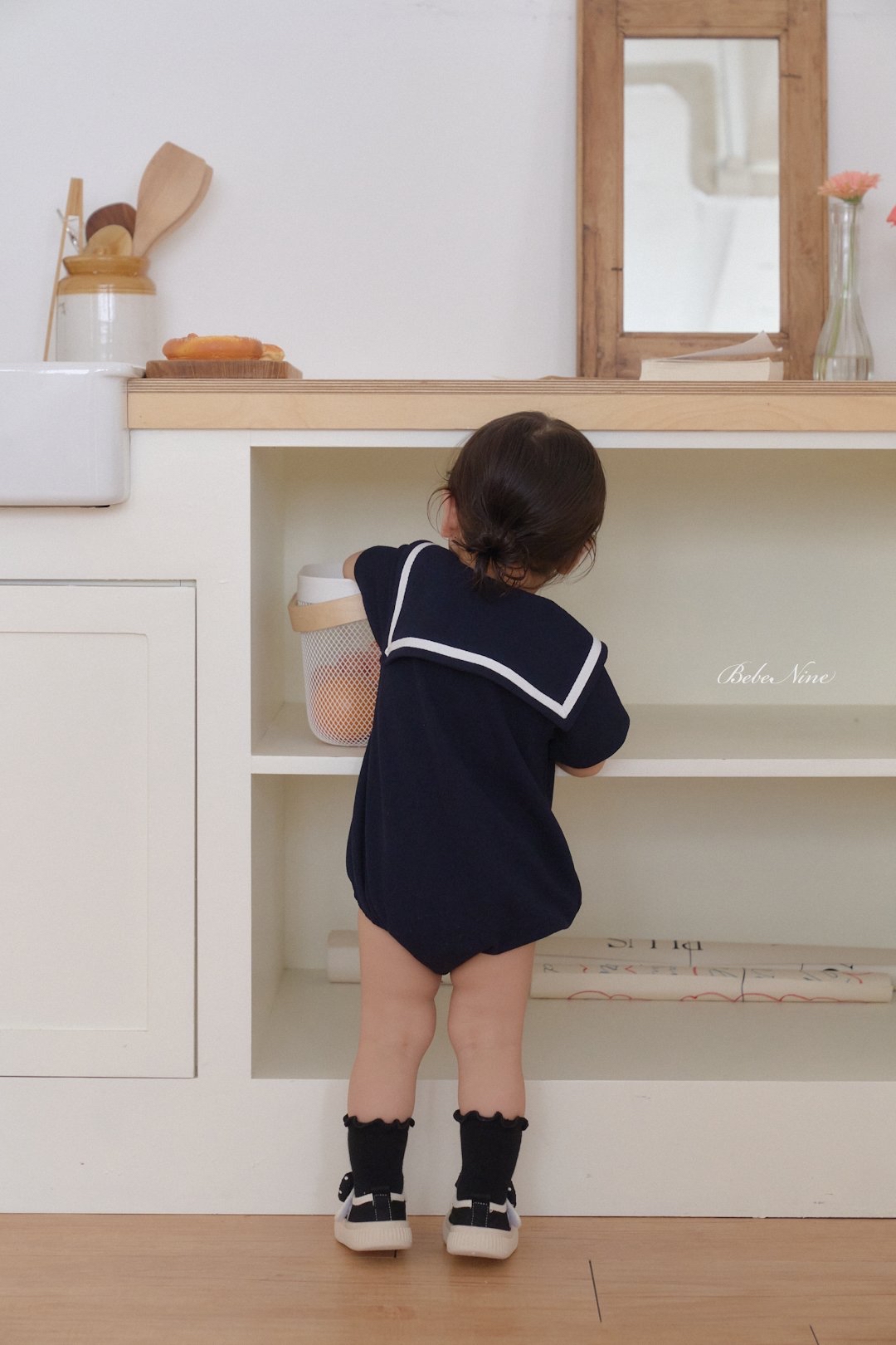 ☀️預訂 韓國直送☀️🇰🇷Bebenine兩色海洋風水手領短袖包屁衣