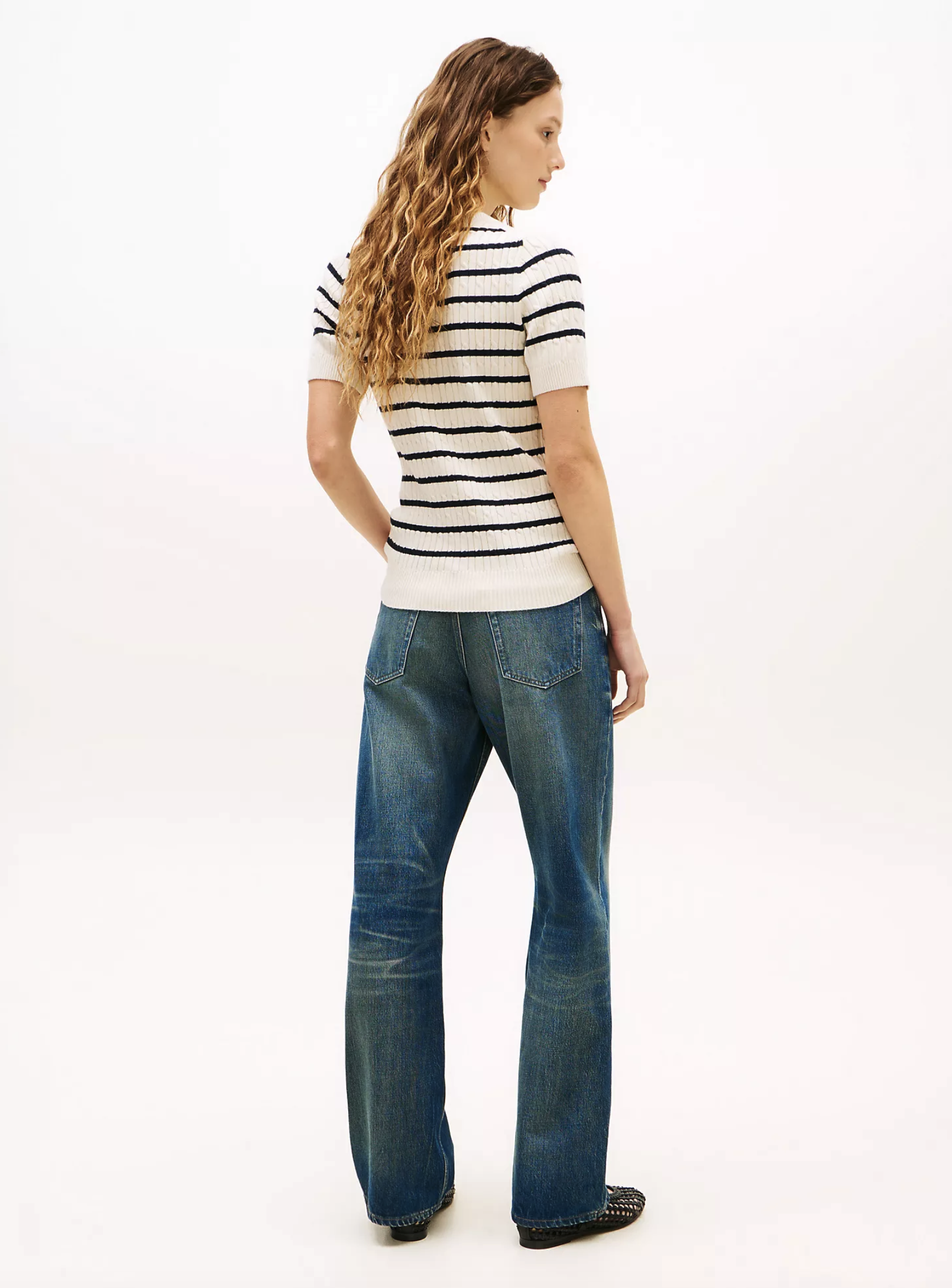 Tommy Hilfiger Short-Sleeve Cable Knit Sweater