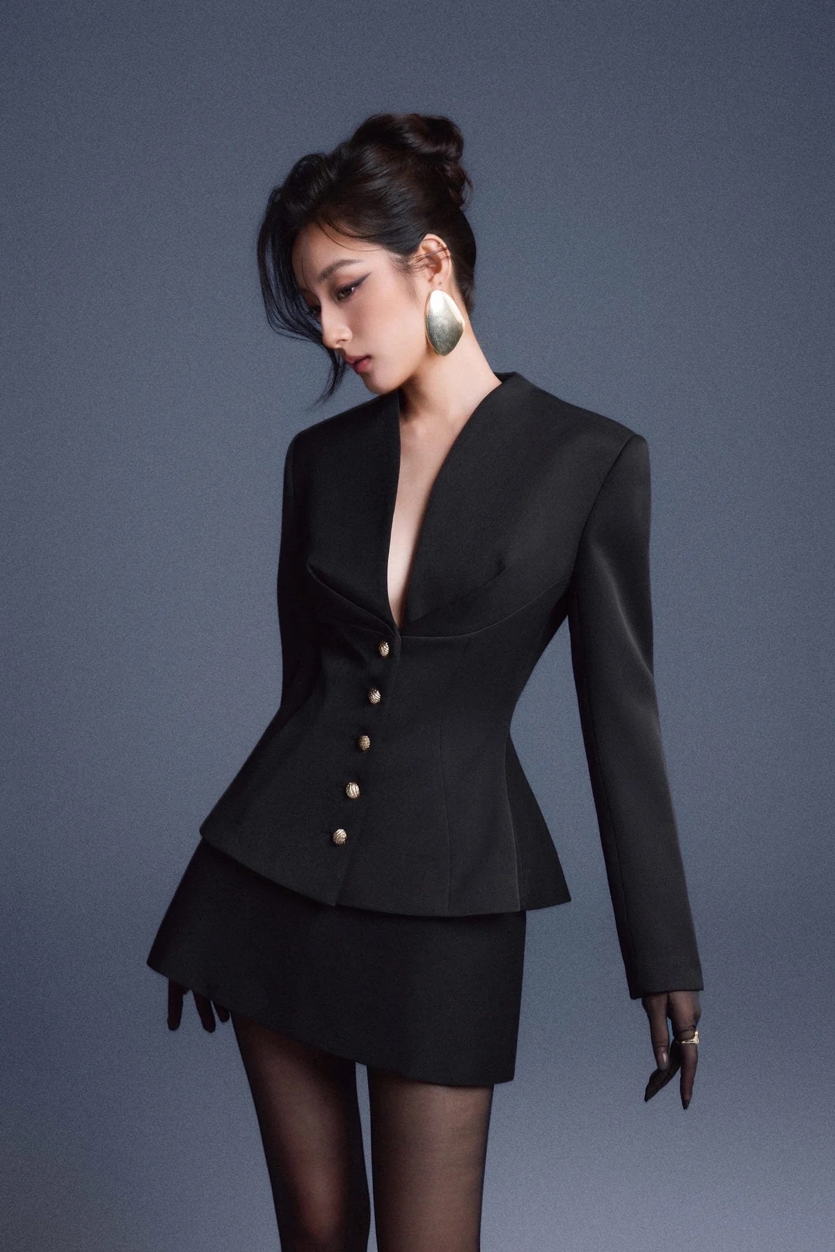 Folded Buttons Top 
