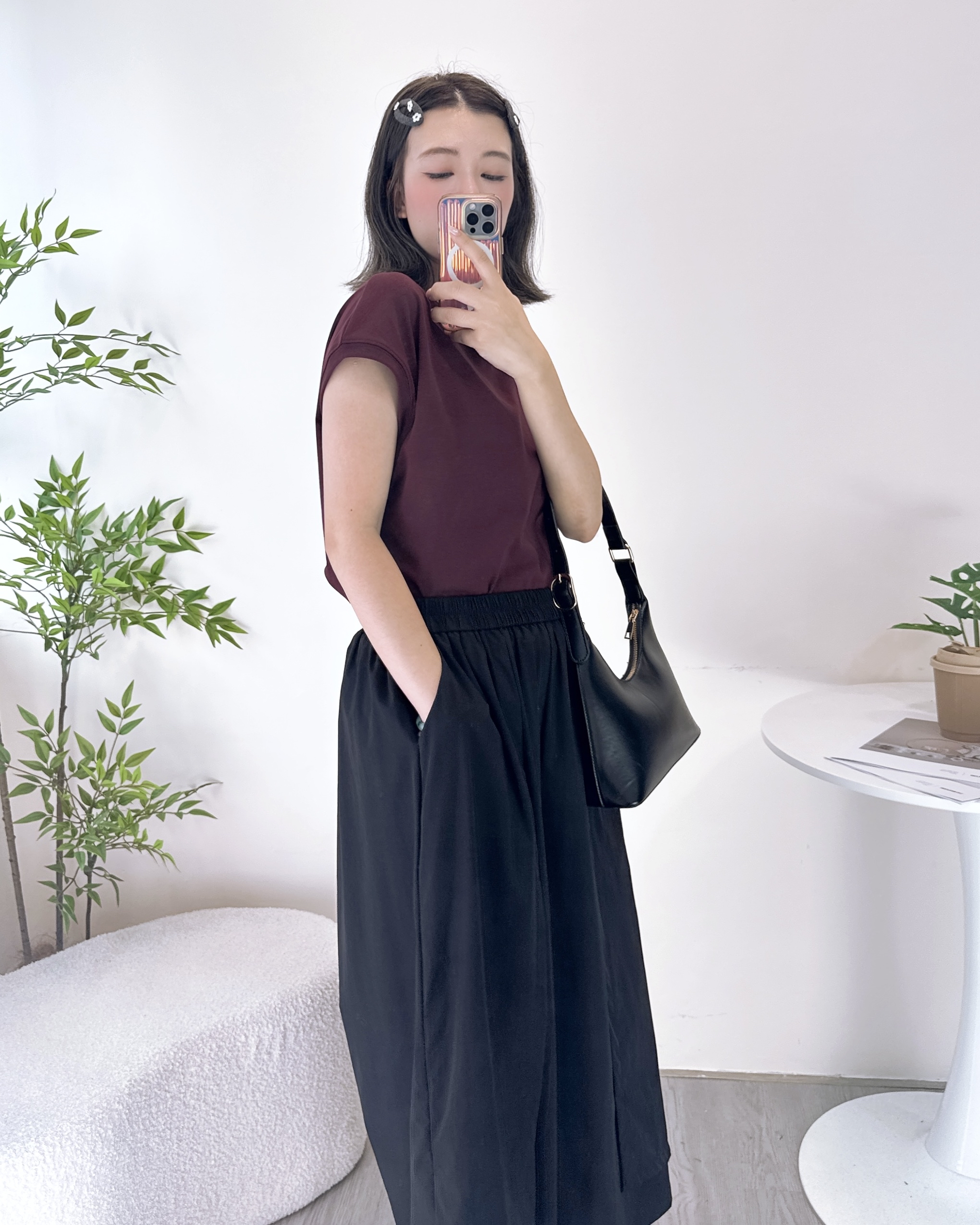 彈性純棉雞翼袖淨色上衣 8色