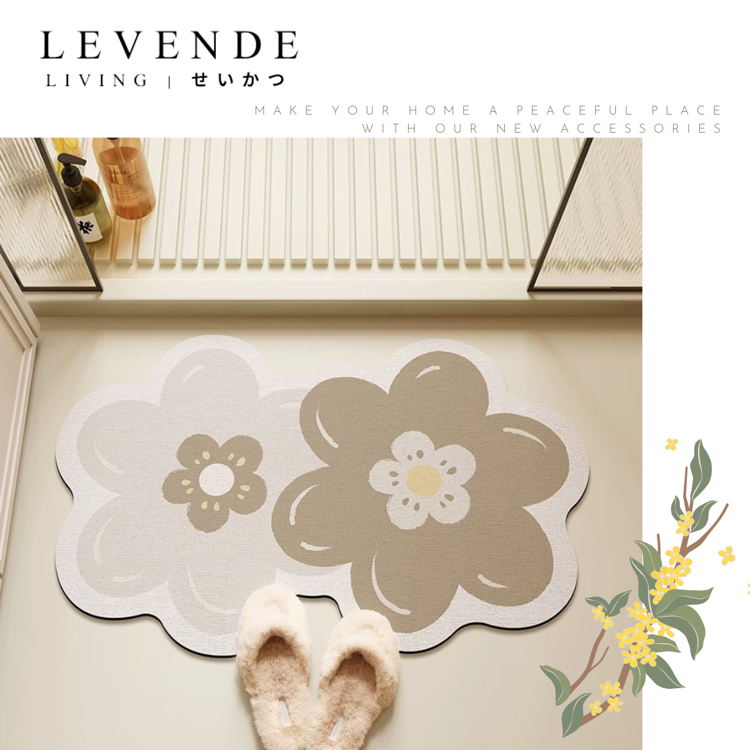 Levende花朵硅藻泥浴室地墊