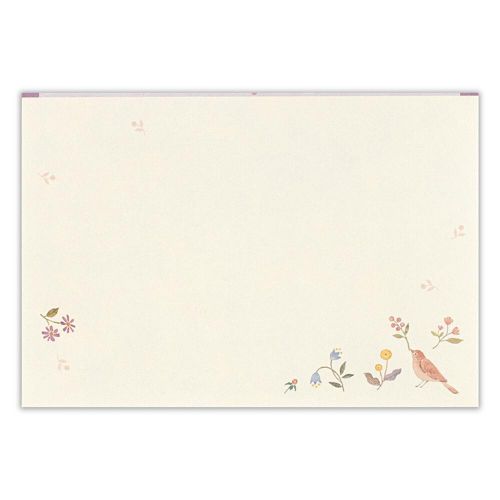NB - 信紙套裝 (紫色小鳥花枝款)