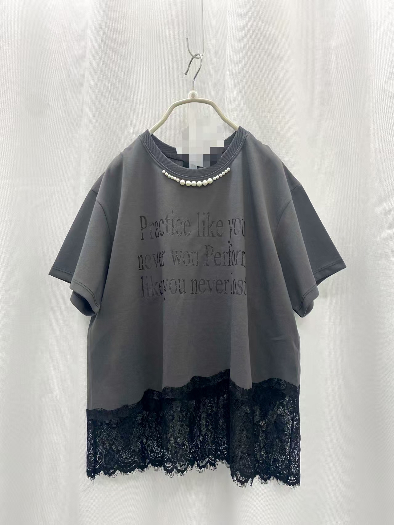 Lace 腳英文字Tee