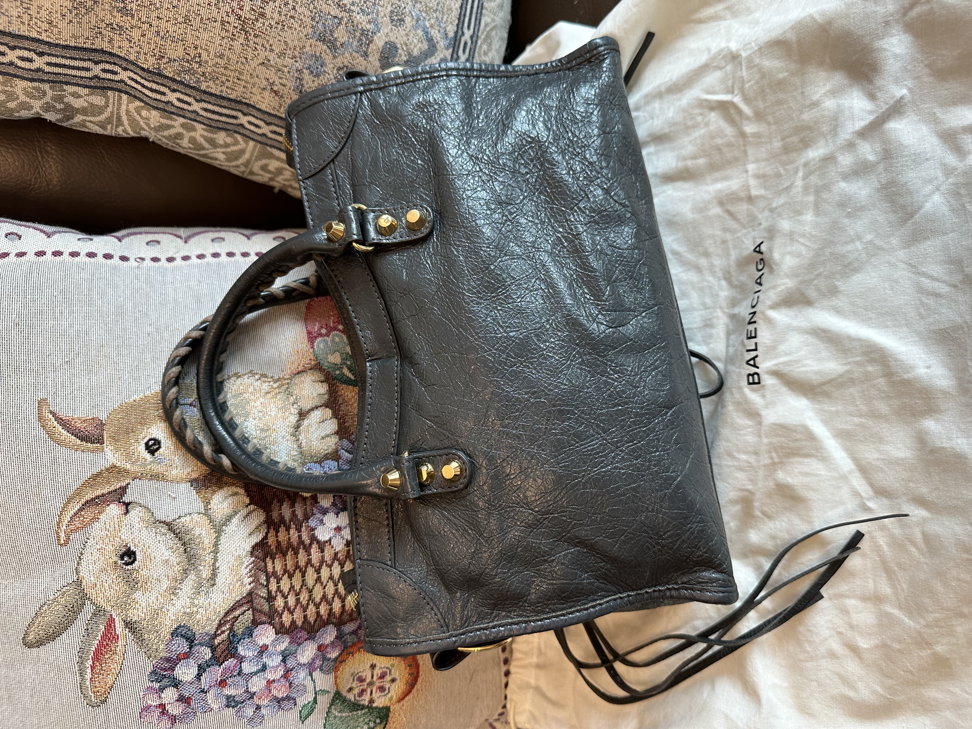 balenciaga dark grey city ghw 