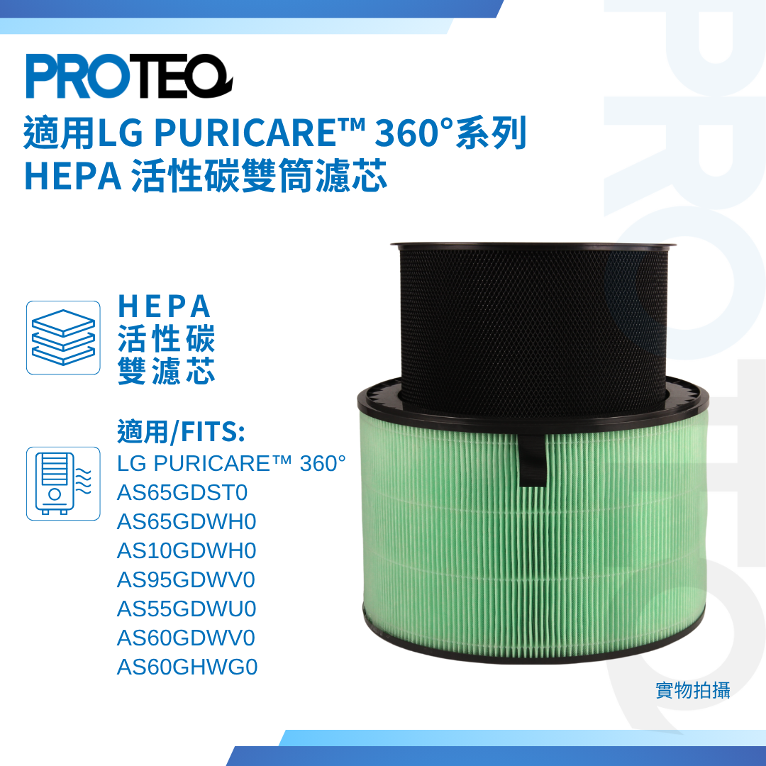 LG PuriCare 360​​°系列空氣清新機HEPA活性炭代用濾芯套裝