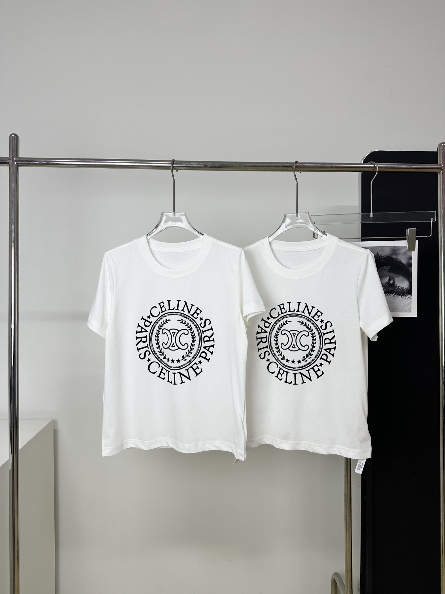 Celine 植絨印花圓領短袖Tee