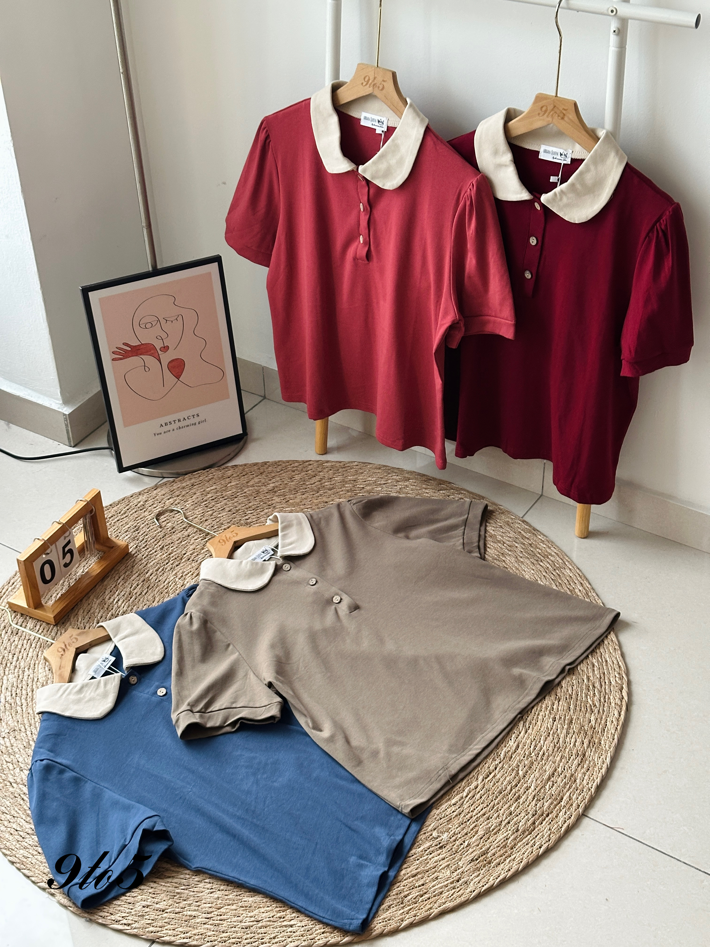 T3956 Puff Sleeve Polo Tee - 4 Colors