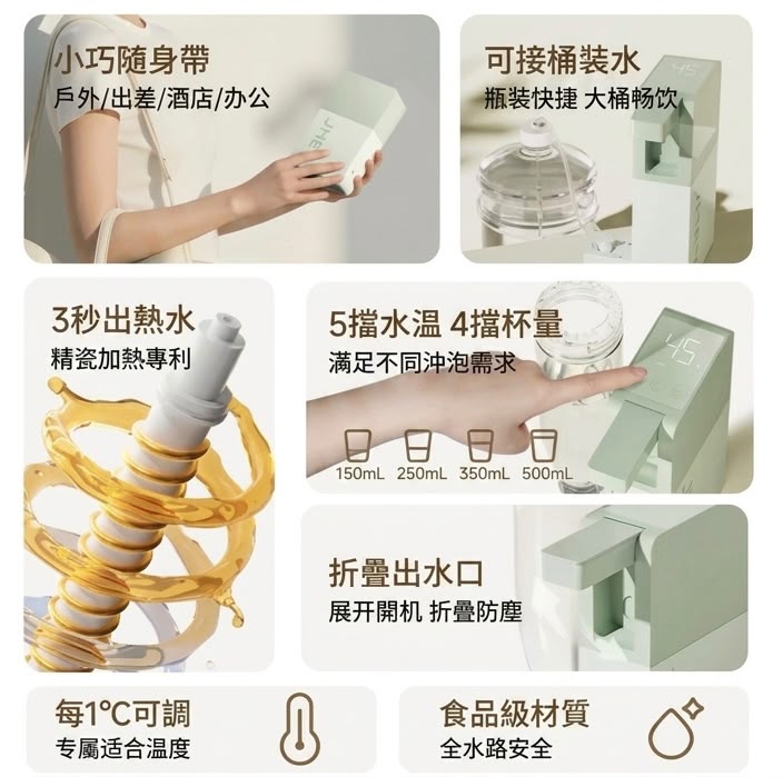 JMEY 集米 便攜即熱飲水機 M3 香港三腳插頭 (預購產品)