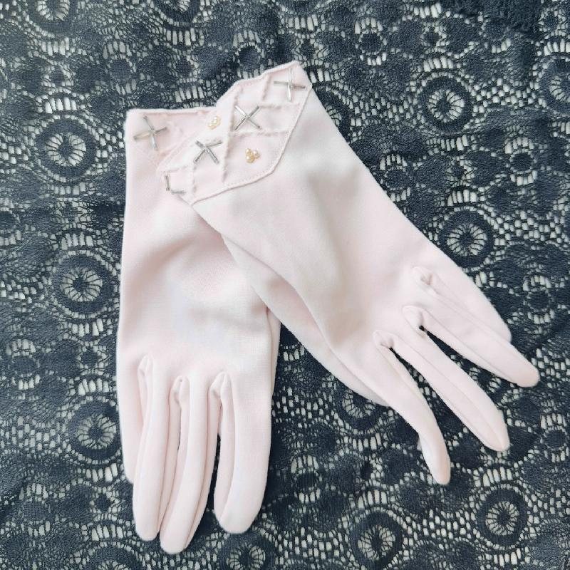 Preview- Light Pink 1950-60s Beaded Short Gloves- Size XS (MT2165)