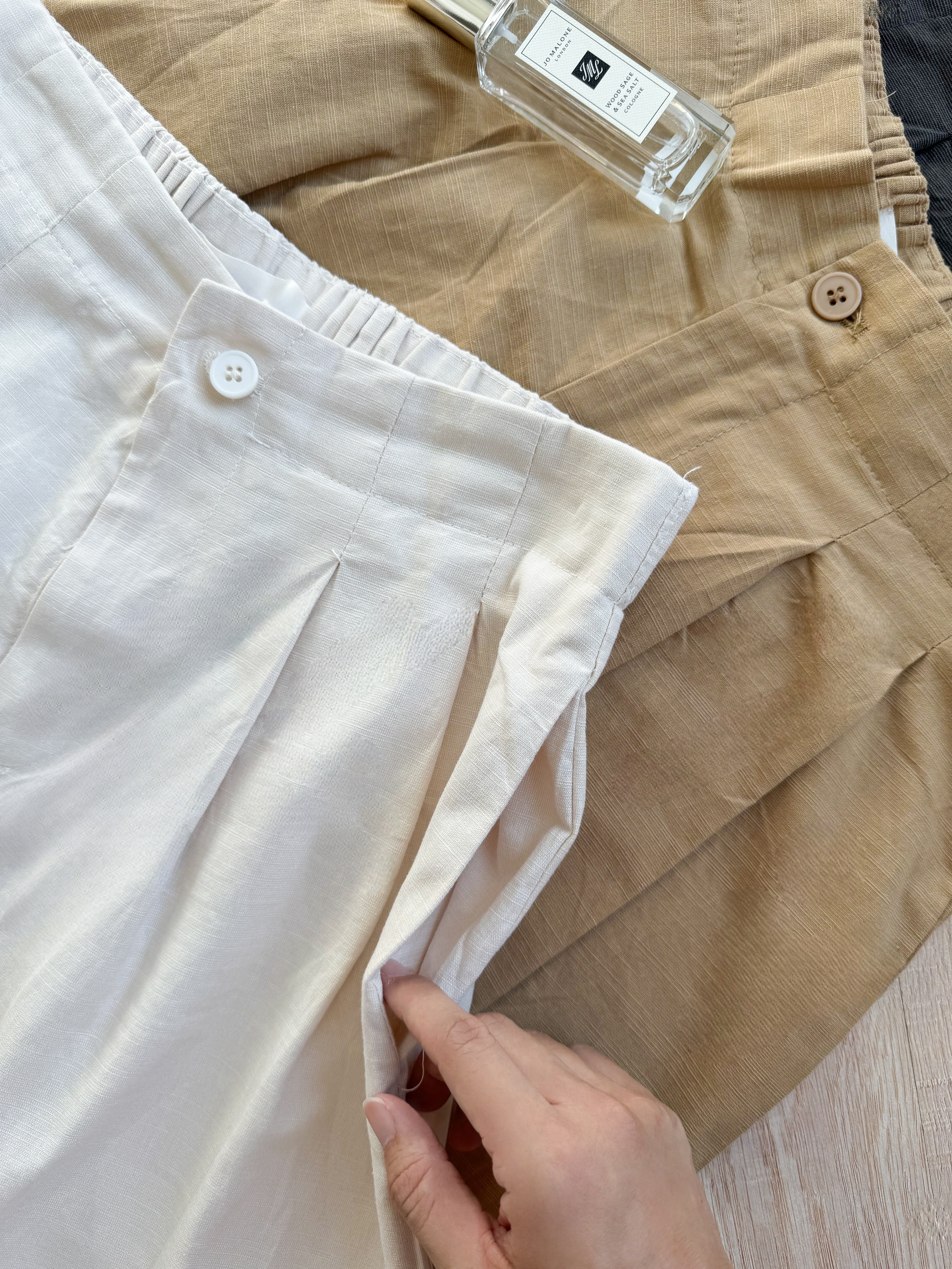 Cotton Linen Straight Wide Leg Trouser 必入！小个子梨形也能穿出大长腿！休闲直筒阔腿棉麻长裤 （3 Colours )