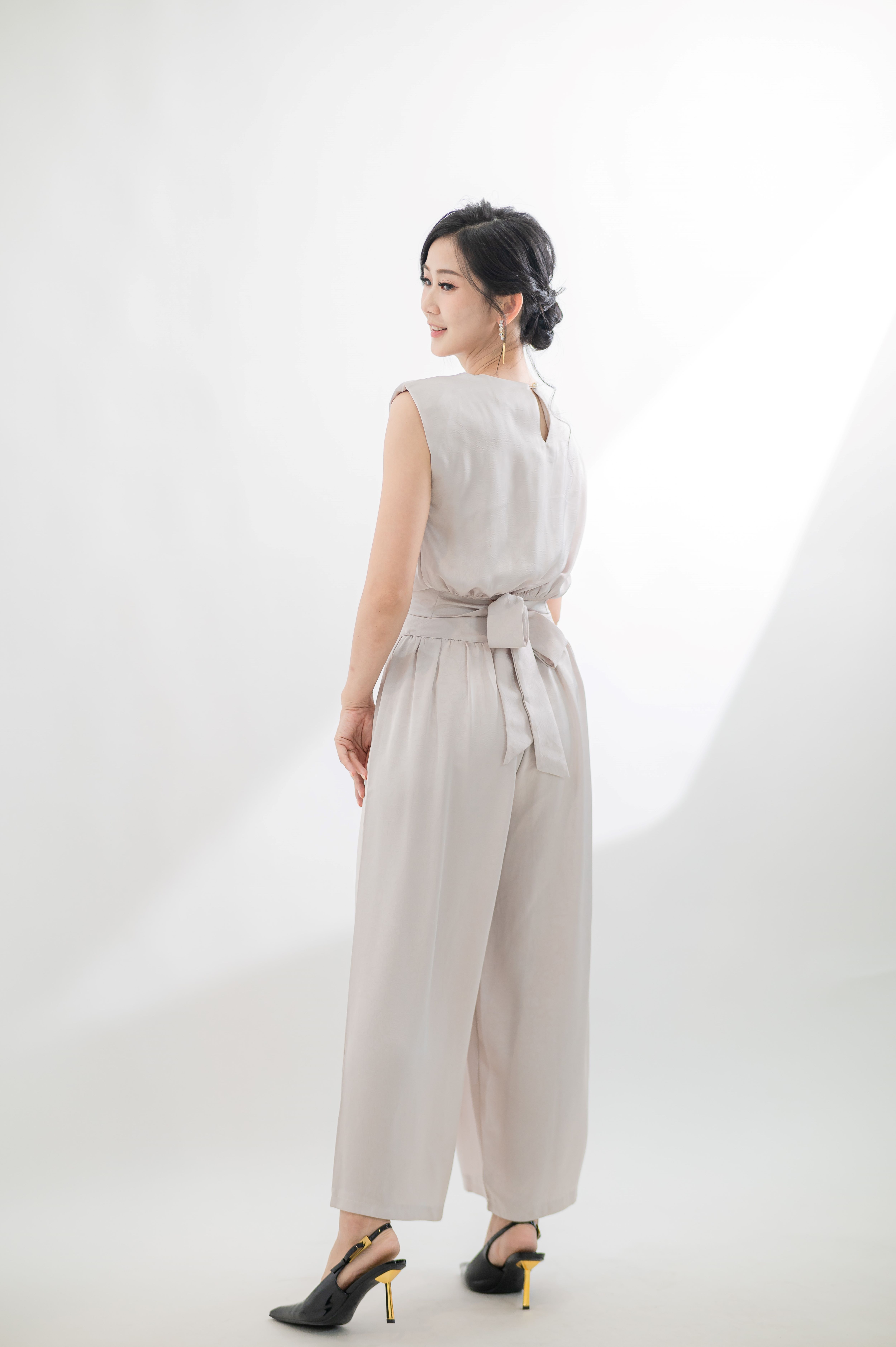 5113  Edith Dark Pattern Chiffon Set wear