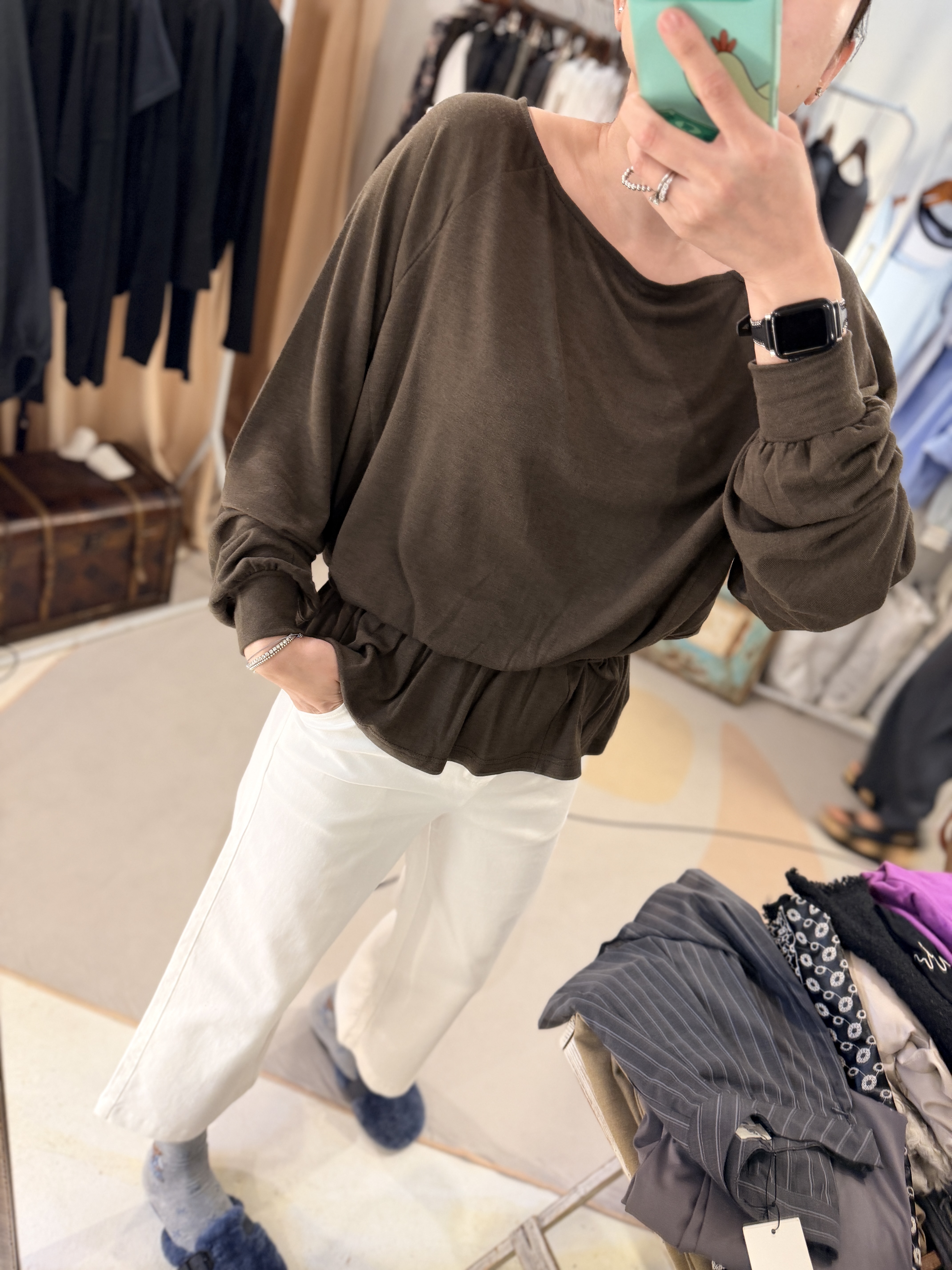 Off-shoulder designed top