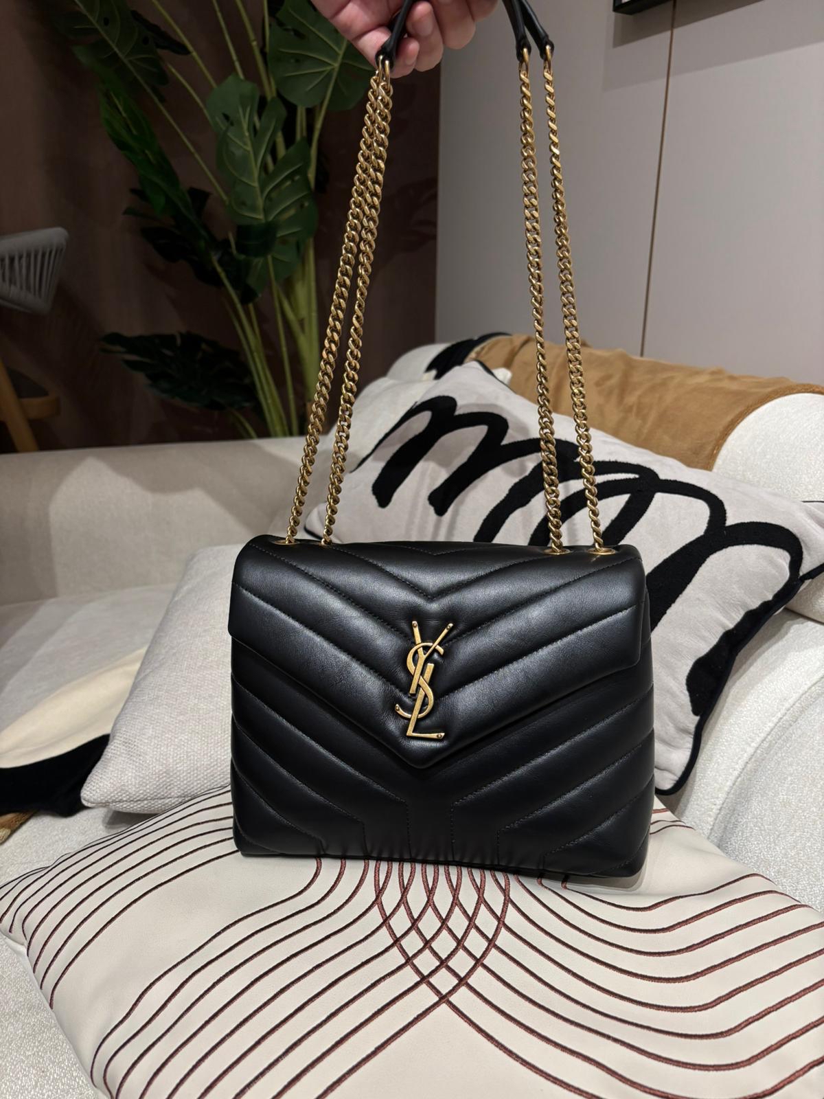 Ysl Loulou small flap bag 黑色牛皮 100%Authentic,98%new ✅card booklet✅dust bag