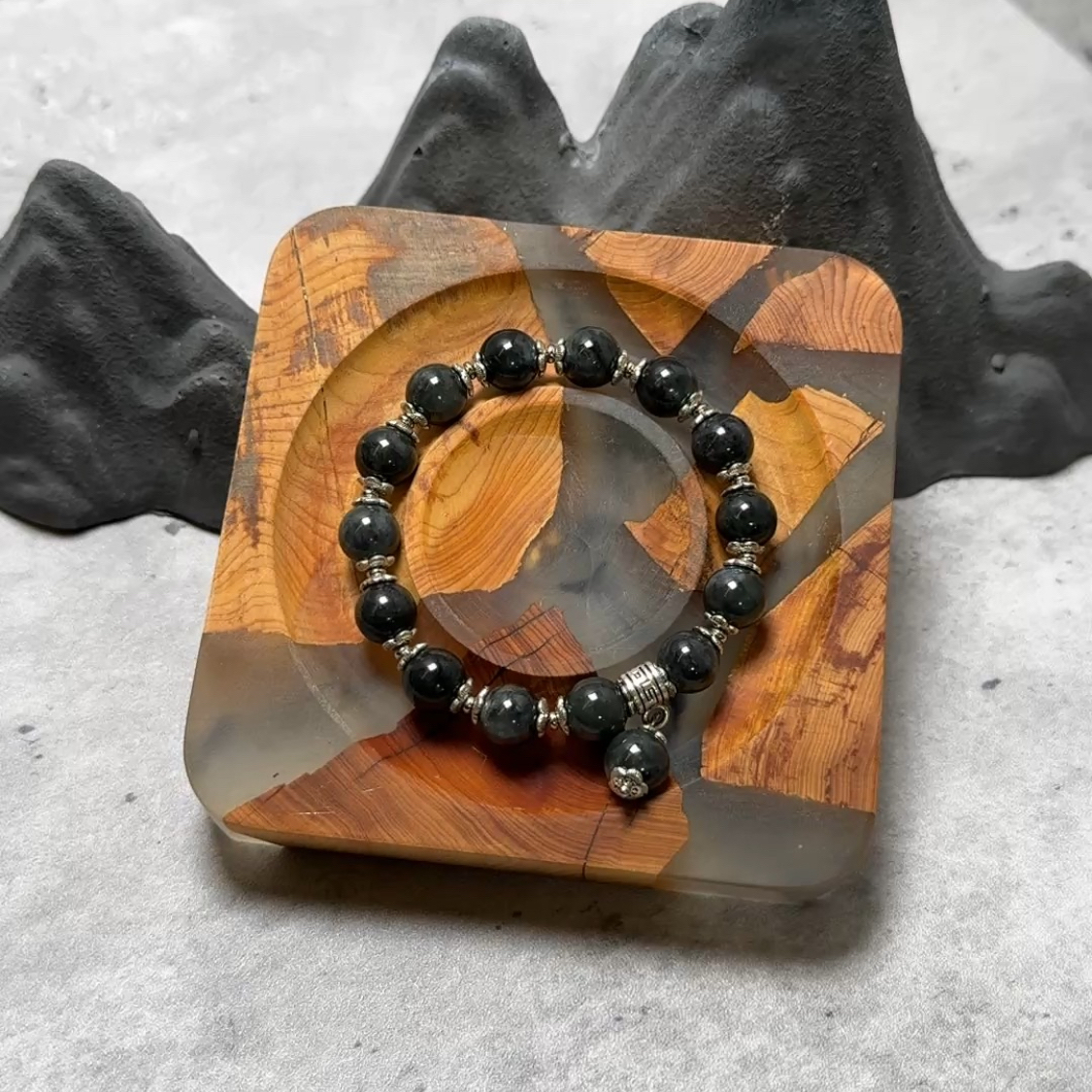 設計款烏雞手串9mm