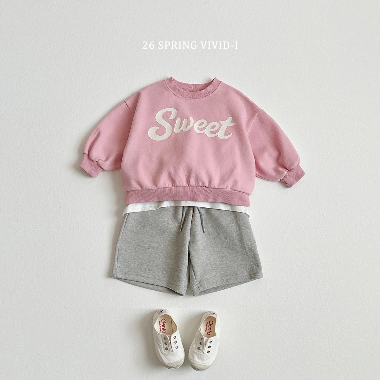 🌸預訂 韓國直送🌸🇰🇷VIVIDI四色甜美奶油印花寬鬆衛衣