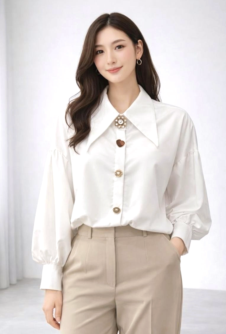 Statement Collar Glam Blouse