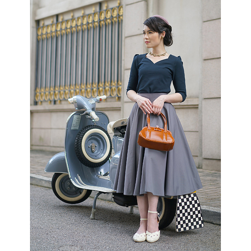(Ready/Custom-Made) - Vintage High Waist Swing Table Skirt - 7 colour available (FM041）
