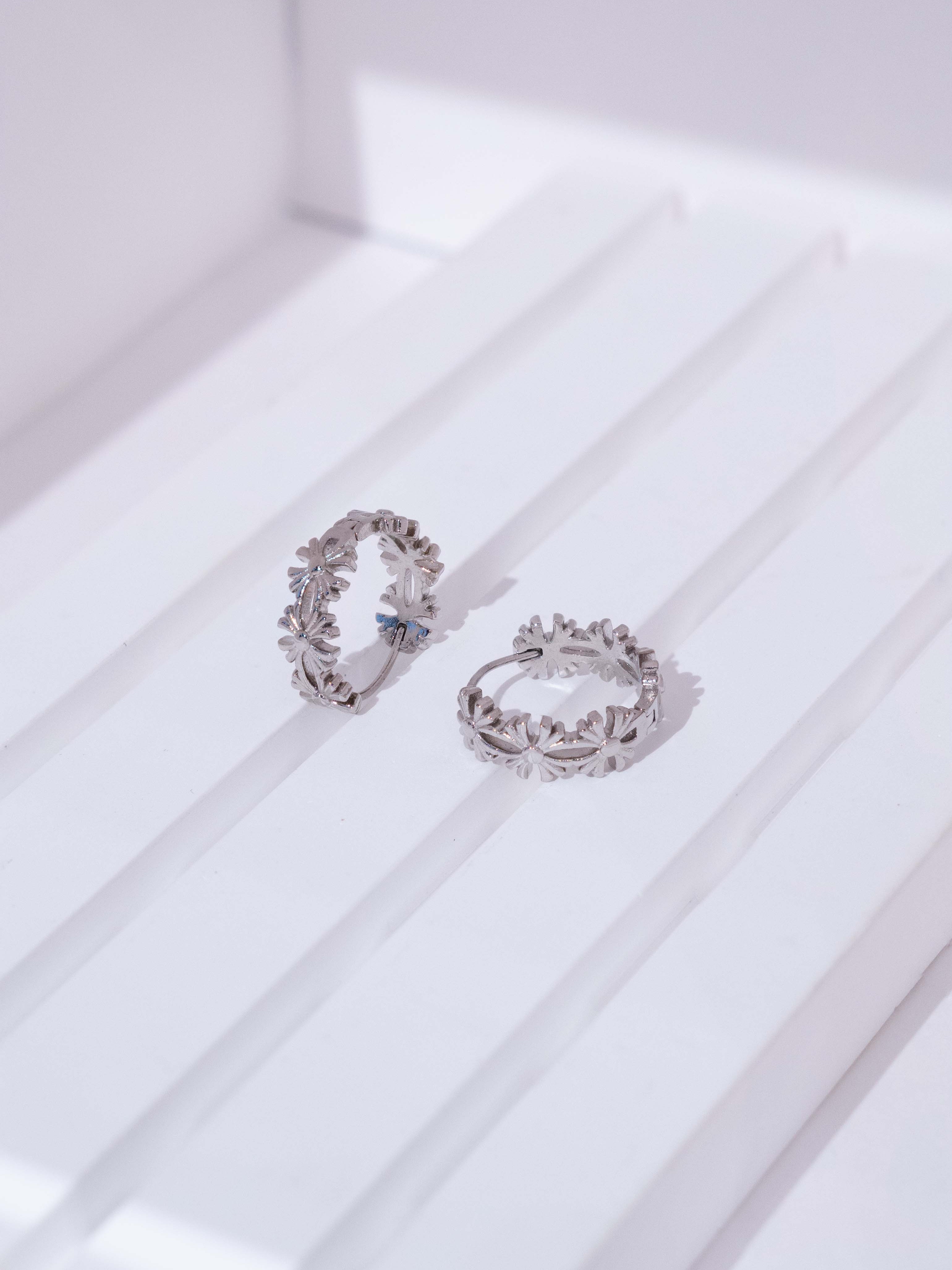 Daisy Huggie Hoop Stud Earrings