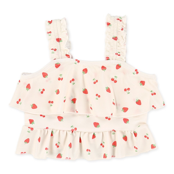 🇯🇵預訂 日本直送🇯🇵兩色格紋草莓櫻桃滿印分體泳衣